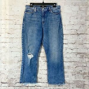 Hudson Womens Blue Holly Boot Medium Wash Distressed Crop Denim Jeans Size 29